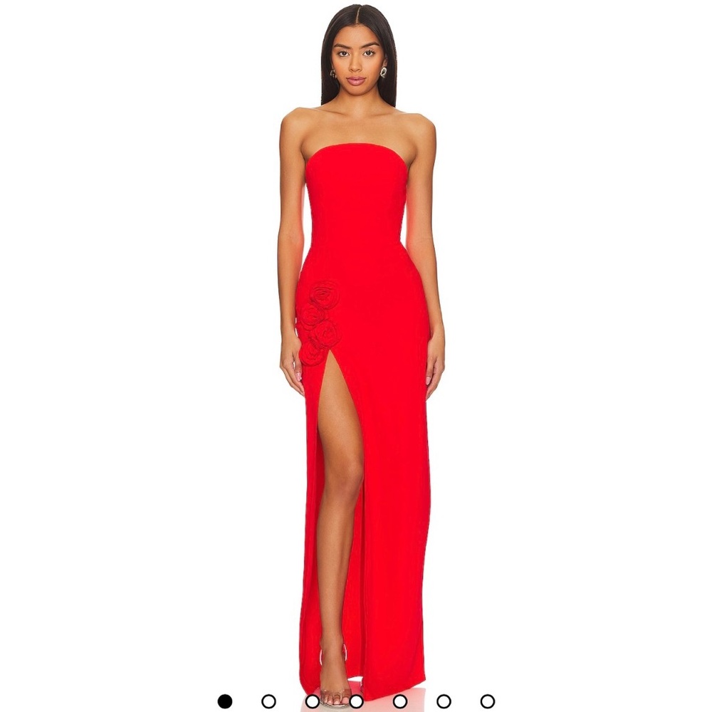 X Revolve Wolfe Gown in Crimson